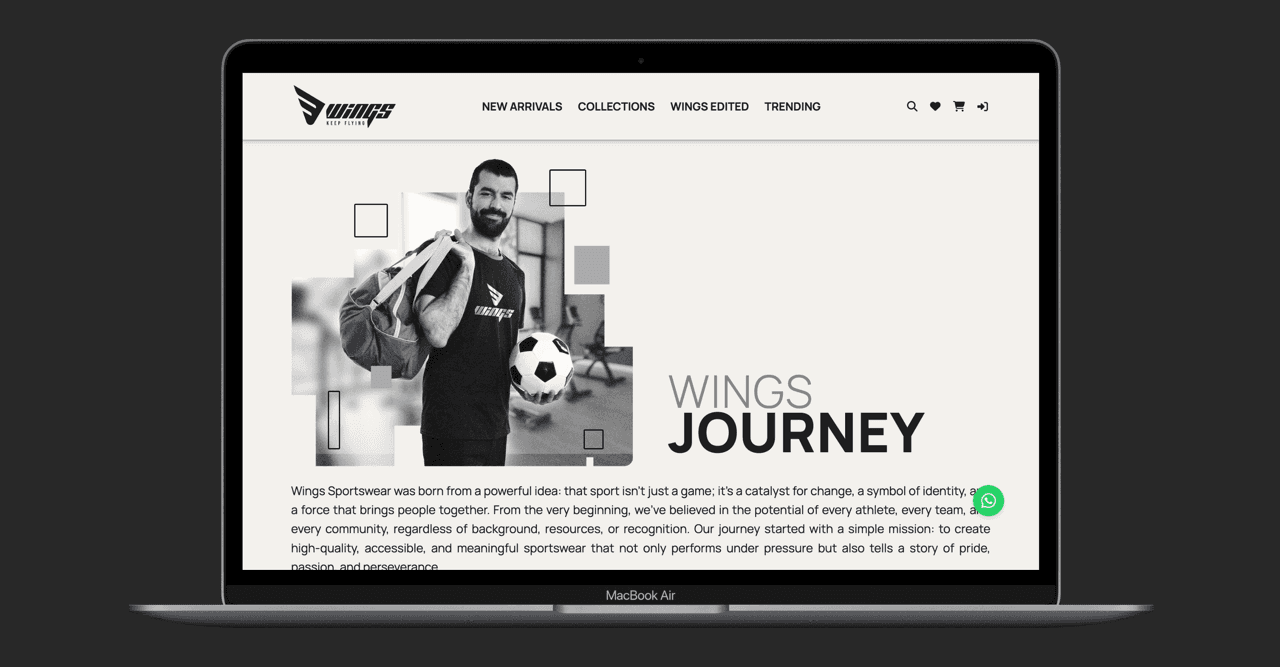 Wings Sportswear — E-commerce preview 2